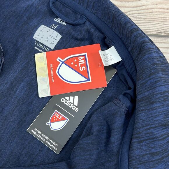 Adidas Climalite Chicago Fire MLS Womens Medium Blue Pullover 1/4 Zip Jacket - Picture 11 of 14